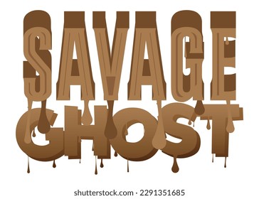 Savage Ghost. Graffiti tag. Abstract modern street art decoration performed in urban painting style.