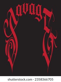 Savage Gothic Typografy Logo Vektorgrafik-Kunstwerk