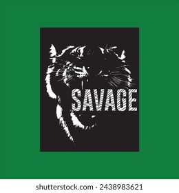 Savage - graphic print , Abstract fashion drawing and creative design for t-shirts, mugs, graphic tee, sweatshirt, cases, etc. Illustration in modern style for clothes.