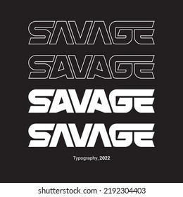 SAVAGE-Buchstabentext Ersttypografie Monogramm futuristische Technologie Logo-Design Vektorgrafik