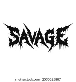 savage metal moda t camisa adesivo vetor ilustração modelo design