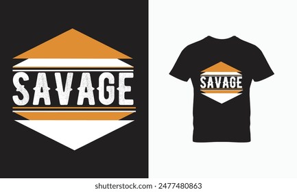 Savage T-Shirt Design und Buchstabe T-Shirt Design 