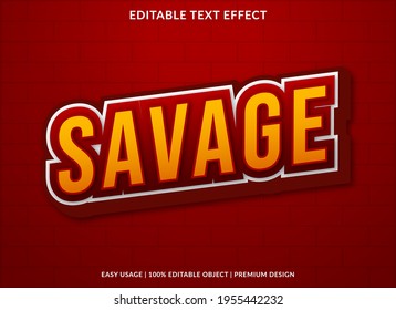 savage text effect template with abstract style use for business logo and brand