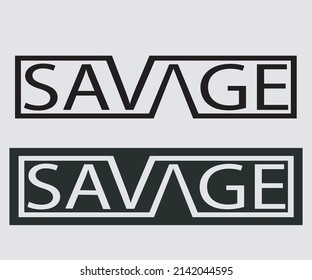 Savage typografische Hintergrund Poster Logo Vektor.