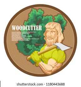 A savage woodcutter with a large ax