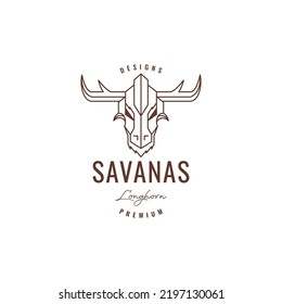 diseño del logotipo de la corona de cabeza de ciervo savana