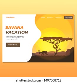 
Savana illustration for landing page of a traveling website