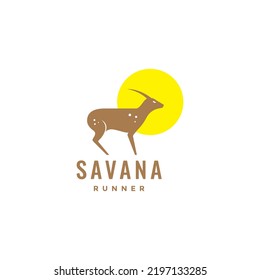 diseño del logotipo de deer runner de savana