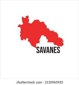Savanenkarte auf weißem Hintergrund