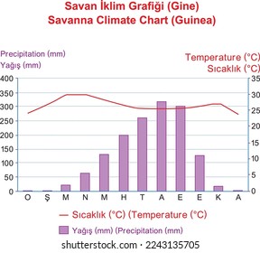 Gráfico del clima de sabana (Guinea), ilustrador