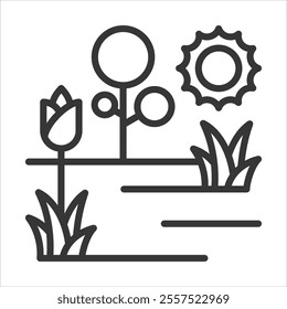 Savanna Climate Outline Icon Vector Illustration