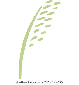 Savanna grass with small leaves hand drawn illustration. Flat style design, isolated vector. Savanna landscape, grassland plant, flora, botanical, scene creator element