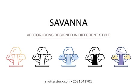 Savanna icon design with white background stock illustration