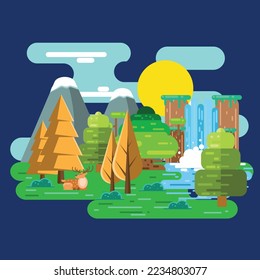 Savanna illustration with flat design