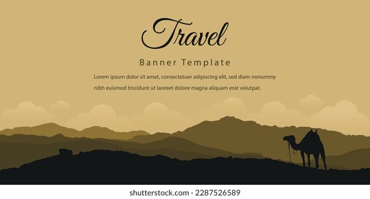 Savanna landscape banner template design