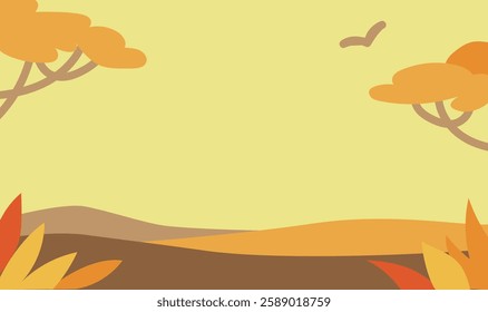 Savanna nature background illustration material