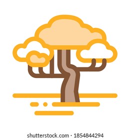 Savanna Tree Icon Vector. Outline Savanna Tree Sign. Isolated Contour Symbol Illustration