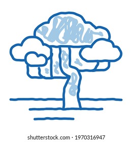 Savanna Tree sketch icon vector. Hand drawn blue doodle line art Savanna Tree sign. isolated symbol illustration