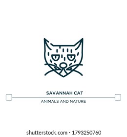 savannah cat vector line icon. Simple element illustration. savannah cat outline icon from cat breed bodies concept. Can be used for web and mobile
