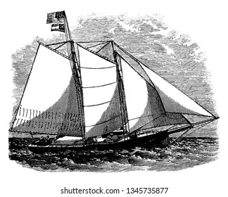The Savannah Confederate Privateer was privately owned ships that were authorized by the government of the Confederate States of America, vintage line drawing or engraving illustration.