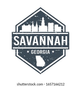 Savannah, GA, USA Travel Stamp Icon. Skyline City Design Tourism Diamond. Vector Illustration Grunge.