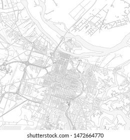 Savannah, Georgia, USA, bright outlined vector map with bigger and minor roads and steets created for infographic backgrounds.