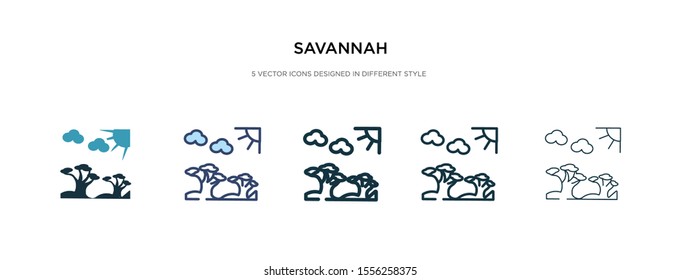 savannah icon in different style vector illustration. two colored and black savannah vector icons designed in filled, outline, line and stroke style can be used for web, mobile, ui