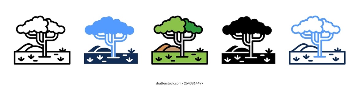 Ilustración vectorial múltiple Savannah Icon