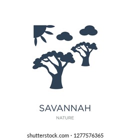 savannah icon vector on white background, savannah trendy filled icons from Nature collection, savannah vector illustration