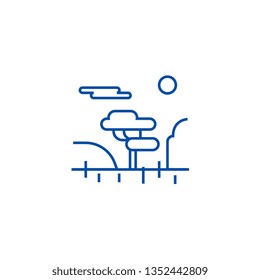 Savannah line icon concept. Savannah flat  vector symbol, sign, outline illustration.