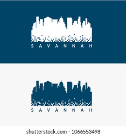 Savannah Skyline City Logo Vector