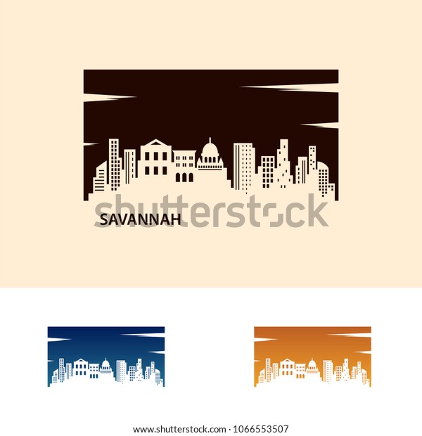 Savannah Skyline City Logo Vector Stock Vector (Royalty Free) 1066553507