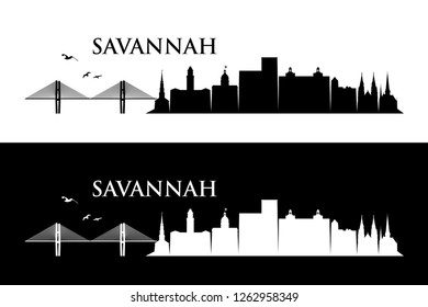 Savannah skyline - Georgia, United States of America, USA - vector illustration