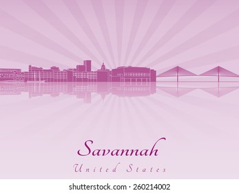 Savannah skyline in purple radiant orchid in editable vector file