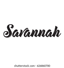 savannah, text design. Vector calligraphy. Typography poster. Usable as background.