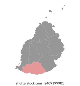 Savanne district map, administrative division of Mauritius. Vector illustration.