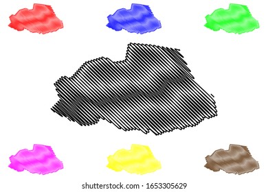 Savanne District (Republic of Mauritius, island, Districts of Mauritius) map vector illustration, scribble sketch Savannah map