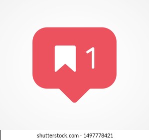 Save 1 icon, template symbol counter notification social media instagram. Flag symbol. Web icon notification app, ui. Blogging. Social media concept. Vector illustration. EPS 10