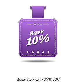 save 10 percent Violet Vector Icon Design