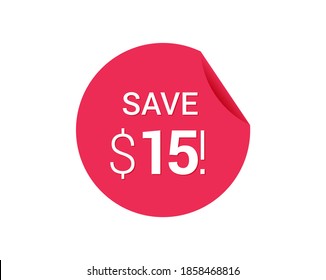 Save $15 dollars, $15 us dollar save