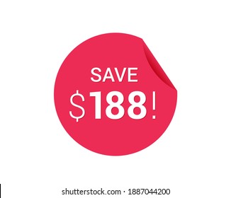 Save $188 dollars, $188 us dollar save