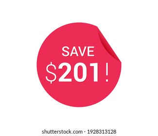 Save $201 dollars, $201 us dollar save