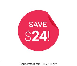 Save $24 dollars, $24 us dollar save
