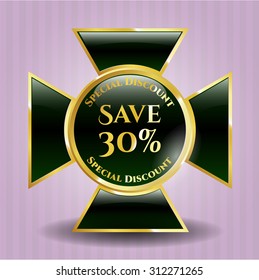 Save 30% gold badge