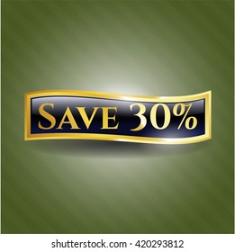 Save 30% gold emblem