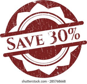 Sparen Sie 30 % Grunge-Siegel