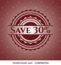  Save 30% red emblem. Retro