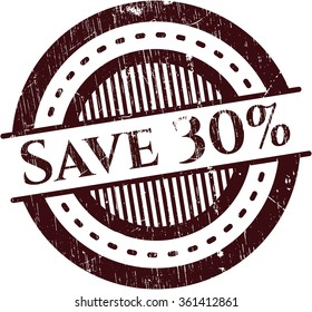 Save 30% rubber stamp with grunge texture