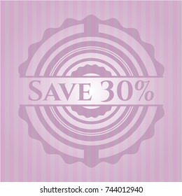 Save 30% vintage pink emblem
