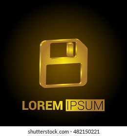 Save 3D Golden Metallic Premium Royal Corporate Logo / Icon